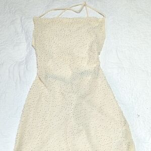 Forever 21 Cream Dress with Bead Accents